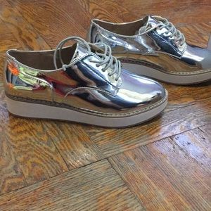 Call it spring silver oxfords size US 5